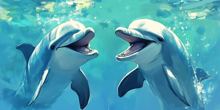 Vigyorognak egymásra a delfinek játék közben