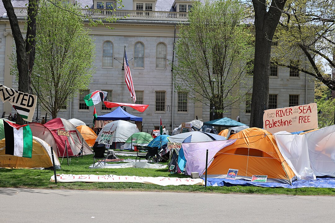 Harvard University Free Palestine Camp, organized in April-May 2024 in support of the Palestine.