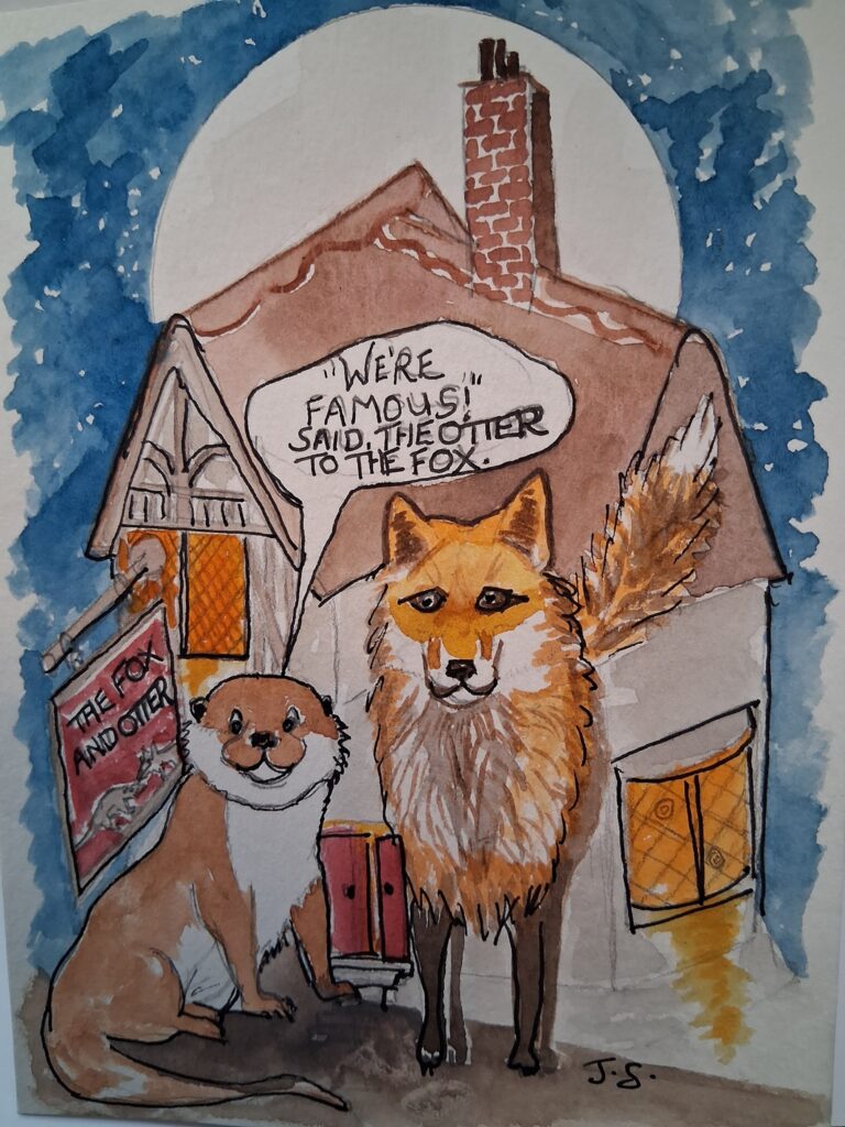 róka vidra festmény