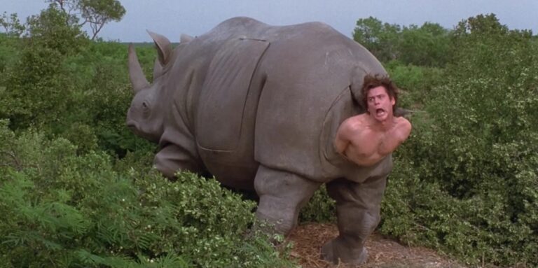 Bárki lecsaphat a rinocéroszra, aminek a fenekéből kimenekült Ace Ventura