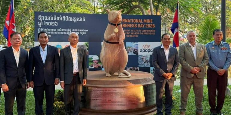 Szobrot állítottak egy híres aknakereső patkány tiszteletére
