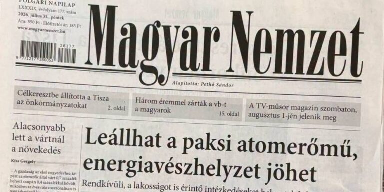 Mától nincs Magyarországon közéleti napilap
